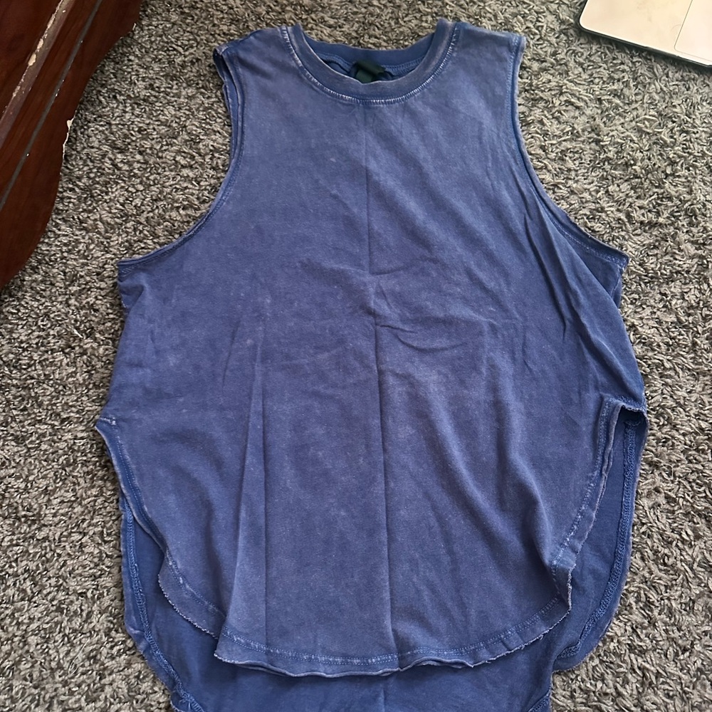 Blue Sleeveless Tank Top